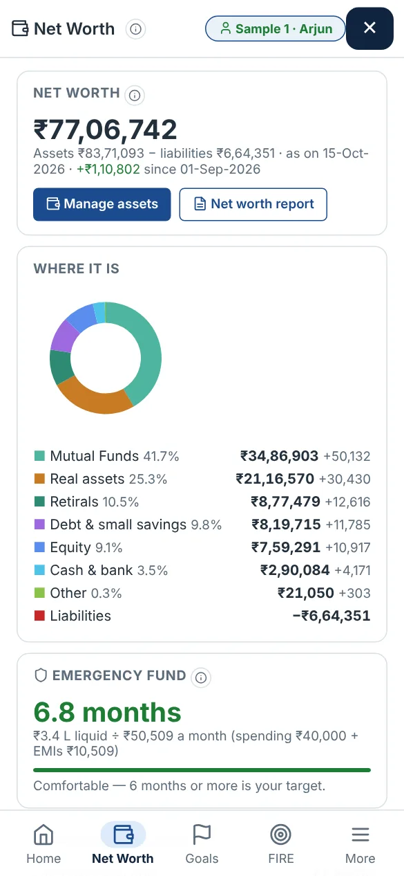 OffGridWealth net worth on a phone